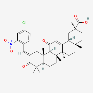 molecular formula C37H46ClNO6 B12400583 (2S,4aS,6aR,6aS,6bR,8aR,11E,12aS,14bR)-11-[(4-chloro-2-nitrophenyl)methylidene]-2,4a,6a,6b,9,9,12a-heptamethyl-10,13-dioxo-3,4,5,6,6a,7,8,8a,12,14b-decahydro-1H-picene-2-carboxylic acid 