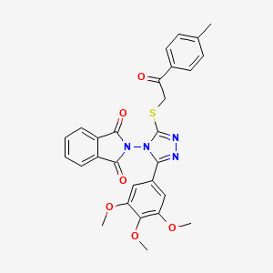 2-[3-[2-(4-Methylphenyl)-2-oxoethyl]sulfanyl-5-(3,4,5-trimethoxyphenyl)-1,2,4-triazol-4-yl]isoindole-1,3-dione