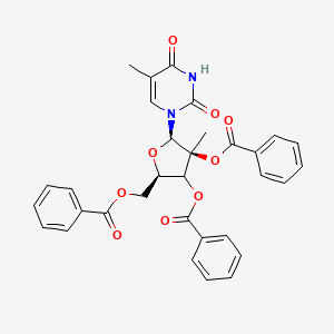 molecular formula C32H28N2O9 B12400873 [(2R,4S,5R)-3,4-dibenzoyloxy-4-methyl-5-(5-methyl-2,4-dioxopyrimidin-1-yl)oxolan-2-yl]methyl benzoate 