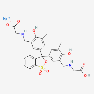 Sodium (5-(3-(3-(((carboxymethyl)amino)methyl)-4-hydroxy-5-methylphenyl)-1,1-dioxido-3H-benzo[c][1,2]oxathiol-3-yl)-2-hydroxy-3-methylbenzyl)glycinate