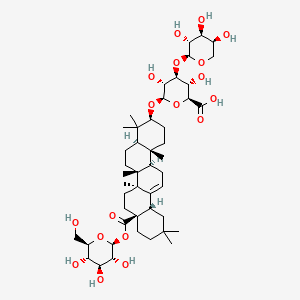 (2S,3S,4S,5R,6R)-6-[[(3S,4aR,6aR,6bS,8aS,12aS,14aR,14bR)-4,4,6a,6b,11,11,14b-heptamethyl-8a-[(2S,3R,4S,5S,6R)-3,4,5-trihydroxy-6-(hydroxymethyl)oxan-2-yl]oxycarbonyl-1,2,3,4a,5,6,7,8,9,10,12,12a,14,14a-tetradecahydropicen-3-yl]oxy]-3,5-dihydroxy-4-[(2S,3R,4S,5S)-3,4,5-trihydroxyoxan-2-yl]oxyoxane-2-carboxylic acid