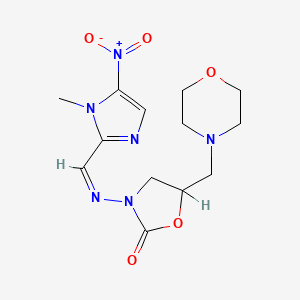 molecular formula C13H18N6O5 B1240122 3-[(Z)-(1-methyl-5-nitroimidazol-2-yl)methylideneamino]-5-(morpholin-4-ylmethyl)-1,3-oxazolidin-2-one 