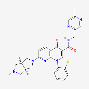 5H-Benzothiazolo[3,2-a][1,8]naphthyridine-6-carboxamide, 2-[(3aR,6aS)-hexahydro-5-methylpyrrolo[3,4-c]pyrrol-2(1H)-yl]-N-[(5-methyl-2-pyrazinyl)methyl]-5-oxo-, rel-