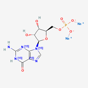 ((2R,3S,4R,5R)-5-(2-Amino-6-oxo-3,6-dihydro-9H-purin-9-yl)-3,4-dihydroxytetrahydrofuran-2-yl)methyl phosphate-15N4 (sodium)