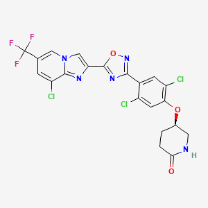 molecular formula C21H13Cl3F3N5O3 B12401349 Tamuzimod CAS No. 2097854-81-2