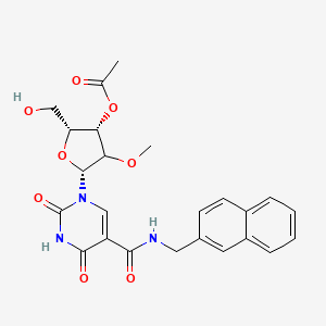 [(2R,3S,5R)-2-(hydroxymethyl)-4-methoxy-5-[5-(naphthalen-2-ylmethylcarbamoyl)-2,4-dioxopyrimidin-1-yl]oxolan-3-yl] acetate