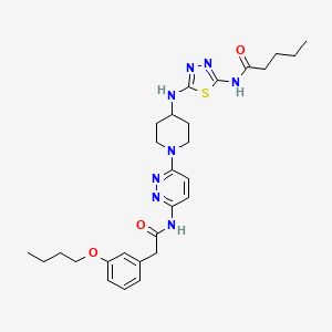 N-[5-[[1-[6-[[2-(3-butoxyphenyl)acetyl]amino]pyridazin-3-yl]piperidin-4-yl]amino]-1,3,4-thiadiazol-2-yl]pentanamide