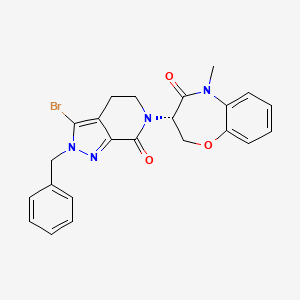 molecular formula C23H21BrN4O3 B12401510 (3S)-3-(2-benzyl-3-bromo-7-oxo-4,5-dihydropyrazolo[3,4-c]pyridin-6-yl)-5-methyl-2,3-dihydro-1,5-benzoxazepin-4-one 