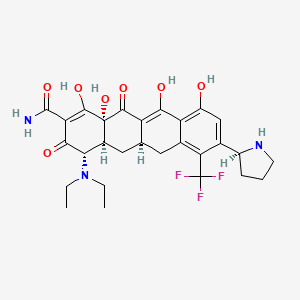 (4S,4aS,5aR,12aS)-4-(diethylamino)-3,10,12,12a-tetrahydroxy-1,11-dioxo-8-[(2S)-pyrrolidin-2-yl]-7-(trifluoromethyl)-1,4,4a,5,5a,6,11,12a-octahydrotetracene-2-carboxamide