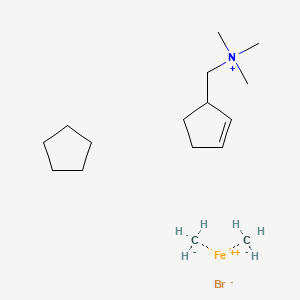 Carbanide;cyclopentane;cyclopent-2-en-1-ylmethyl(trimethyl)azanium;iron(2+);bromide