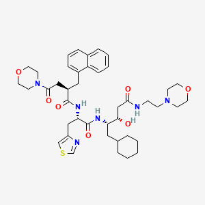 (3S,4S)-5-cyclohexyl-3-hydroxy-N-(2-morpholin-4-ylethyl)-4-[[(2S)-2-[[(2R)-4-morpholin-4-yl-2-(naphthalen-1-ylmethyl)-4-oxobutanoyl]amino]-3-(1,3-thiazol-4-yl)propanoyl]amino]pentanamide