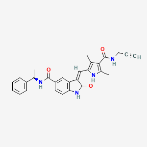 (3Z)-3-[[3,5-dimethyl-4-(prop-2-ynylcarbamoyl)-1H-pyrrol-2-yl]methylidene]-2-oxo-N-[(1R)-1-phenylethyl]-1H-indole-5-carboxamide