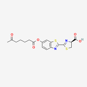 (4S)-2-[6-(6-oxoheptanoyloxy)-1,3-benzothiazol-2-yl]-4,5-dihydro-1,3-thiazole-4-carboxylic acid