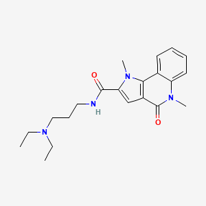 molecular formula C21H28N4O2 B1240186 N-[3-(diethylamino)propyl]-1,5-dimethyl-4-oxo-2-pyrrolo[3,2-c]quinolinecarboxamide 