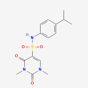 molecular formula C15H19N3O4S B1240189 1,3-dimethyl-2,4-dioxo-N-(4-propan-2-ylphenyl)-5-pyrimidinesulfonamide 