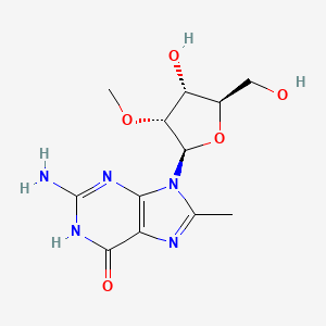 2-Amino-9-((2R,3R,4R,5R)-4-hydroxy-5-(hydroxymethyl)-3-methoxytetrahydrofuran-2-yl)-8-methyl-3,9-dihydro-6H-purin-6-one