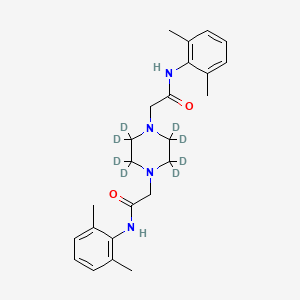 molecular formula C24H32N4O2 B12401999 N,N'-Bis(2,6-dimethylphenyl)-1,4-piperazinediacetamide-d8 