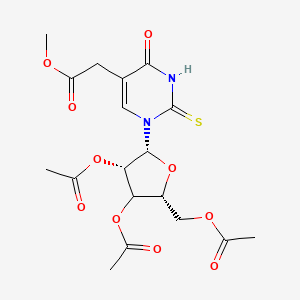 molecular formula C18H22N2O10S B12402030 methyl 2-[1-[(2R,3S,5R)-3,4-diacetyloxy-5-(acetyloxymethyl)oxolan-2-yl]-4-oxo-2-sulfanylidenepyrimidin-5-yl]acetate 