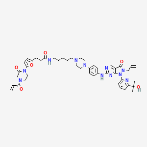 N-[5-[4-[4-[[1-[6-(2-hydroxypropan-2-yl)pyridin-2-yl]-3-oxo-2-prop-2-enylpyrazolo[3,4-d]pyrimidin-6-yl]amino]phenyl]piperazin-1-yl]pentyl]-3-[5-(2-oxo-4-prop-2-enoylpiperazin-1-yl)furan-2-yl]propanamide