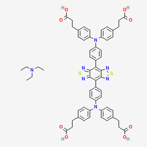 3-[4-[4-(2-carboxyethyl)-N-[4-[8-[4-[4-(2-carboxyethyl)-N-[4-(2-carboxyethyl)phenyl]anilino]phenyl]-5λ4,11-dithia-4,6,10,12-tetrazatricyclo[7.3.0.03,7]dodeca-1(12),2,4,5,7,9-hexaen-2-yl]phenyl]anilino]phenyl]propanoic acid;N,N-diethylethanamine