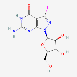 molecular formula C10H12IN5O5 B12402118 6-amino-1-[(2R,3S,5R)-3,4-dihydroxy-5-(hydroxymethyl)oxolan-2-yl]-3-iodo-5H-pyrazolo[3,4-d]pyrimidin-4-one 