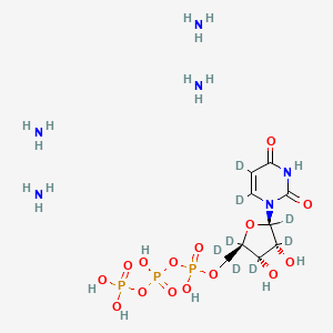 molecular formula C9H27N6O15P3 B12402137 Uridine 5'-triphosphate (ammonium salt)-d8 