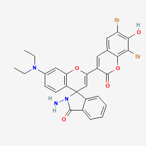 2'-Amino-2-(6,8-dibromo-7-hydroxy-2-oxochromen-3-yl)-7-(diethylamino)spiro[chromene-4,3'-isoindole]-1'-one