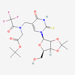 tert-butyl 2-[[1-[(4R,6R,6aS)-6-(hydroxymethyl)-2,2-dimethyl-3a,4,6,6a-tetrahydrofuro[3,4-d][1,3]dioxol-4-yl]-4-oxo-2-sulfanylidenepyrimidin-5-yl]methyl-(2,2,2-trifluoroacetyl)amino]acetate