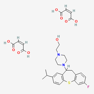 molecular formula C31H37FN2O9S B1240218 (Z)-But-2-enedioic acid;2-[4-(9-fluoro-3-propan-2-yl-5,6-dihydrobenzo[b][1]benzothiepin-5-yl)piperazin-1-yl]ethanol CAS No. 70931-19-0