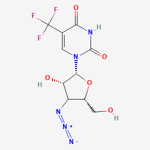 molecular formula C10H10F3N5O5 B12402206 1-[(2R,3S,5S)-4-azido-3-hydroxy-5-(hydroxymethyl)oxolan-2-yl]-5-(trifluoromethyl)pyrimidine-2,4-dione 