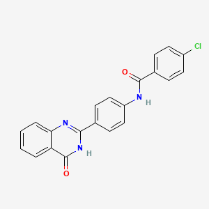 molecular formula C21H14ClN3O2 B12402220 4-chloro-N-[4-(4-oxo-3H-quinazolin-2-yl)phenyl]benzamide 