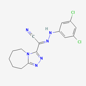 (3E)-N-(3,5-dichloroanilino)-6,7,8,9-tetrahydro-5H-[1,2,4]triazolo[4,3-a]azepine-3-carboximidoyl cyanide