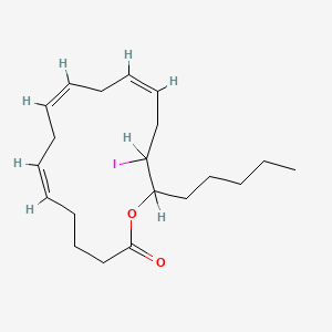 14-Iodo-15-hydroxyeicosatrienoic acid, omega lactone