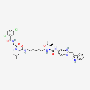 2,5-dichloro-N-[2-[[(2S)-1-[[7-[[(2S,3R)-1-[[2-(1H-indol-3-ylmethyl)-3H-benzimidazol-5-yl]amino]-3-methyl-1-oxopentan-2-yl]amino]-7-oxoheptyl]amino]-4-methyl-1-oxopentan-2-yl]amino]-2-oxoethyl]benzamide