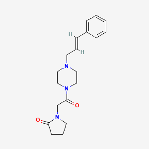 molecular formula C19H25N3O2 B1240250 (N-(2-Oxo-1-pyrrolidinyl)acetyl)-N'-(3-phenylprop-2-en-2-yl)piperazine CAS No. 86780-43-0