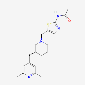 molecular formula C19H26N4OS B12402582 N-[5-[[(3R)-3-[(2,6-dimethylpyridin-4-yl)methyl]piperidin-1-yl]methyl]-1,3-thiazol-2-yl]acetamide 