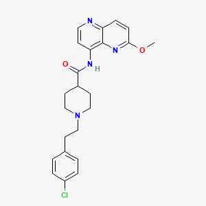 molecular formula C23H25ClN4O2 B12402625 1-[2-(4-chlorophenyl)ethyl]-N-(6-methoxy-1,5-naphthyridin-4-yl)piperidine-4-carboxamide 