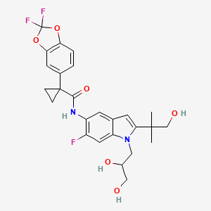 1-(2,2-difluorobenzo[d][1,3]dioxol-5-yl)-N-(1-(2,3-dihydroxypropyl)-6-fluoro-2-(1-hydroxy-2-Methylpropan-2-yl)-1H-indol-5-yl)cyclopropanecarboxaMide