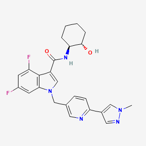 4,6-difluoro-N-[(1S,2S)-2-hydroxycyclohexyl]-1-[[6-(1-methylpyrazol-4-yl)pyridin-3-yl]methyl]indole-3-carboxamide