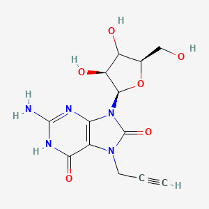 7-Propargyl-7,8-dihydro-8-oxo-9-(|A-D-xylofuranosyl)guanine