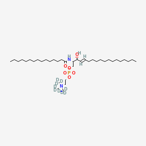 molecular formula C38H77N2O6P B12402699 [(E,2S,3R)-3-hydroxy-2-(pentadecanoylamino)octadec-4-enyl] 2-[tris(trideuteriomethyl)azaniumyl]ethyl phosphate 