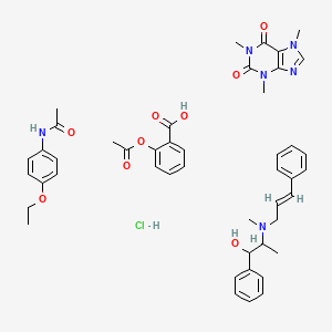 molecular formula C46H55ClN6O9 B1240289 Aspirin mixture with caffeine, cinnamedrine and phenacetin CAS No. 83514-22-1