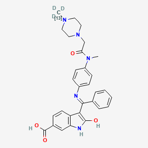 2-hydroxy-3-[N-[4-[methyl-[2-[4-(trideuterio(113C)methyl)piperazin-1-yl]acetyl]amino]phenyl]-C-phenylcarbonimidoyl]-1H-indole-6-carboxylic acid