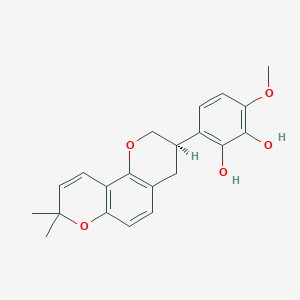 molecular formula C21H22O5 B12402917 3-[(3R)-8,8-dimethyl-3,4-dihydro-2H-pyrano[2,3-f]chromen-3-yl]-6-methoxybenzene-1,2-diol 