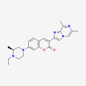 molecular formula C24H27N5O2 B12403032 (S)-3-(6,8-Dimethylimidazo[1,2-a]pyrazin-2-yl)-7-(4-ethyl-3-methylpiperazin-1-yl)-2H-chromen-2-one 