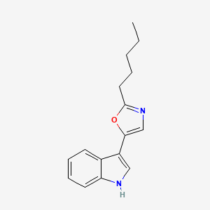 molecular formula C16H18N2O B1240310 1H-Indole, 3-(2-pentyl-5-oxazolyl)- CAS No. 326494-56-8