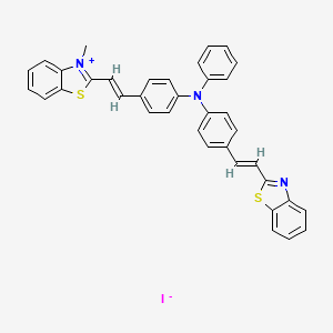 molecular formula C37H28IN3S2 B12403105 4-[(E)-2-(1,3-benzothiazol-2-yl)ethenyl]-N-[4-[(E)-2-(3-methyl-1,3-benzothiazol-3-ium-2-yl)ethenyl]phenyl]-N-phenylaniline;iodide 