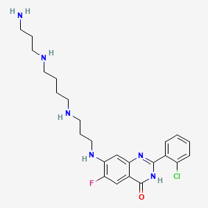 molecular formula C24H32ClFN6O B12403144 7-[3-[4-(3-aminopropylamino)butylamino]propylamino]-2-(2-chlorophenyl)-6-fluoro-3H-quinazolin-4-one 