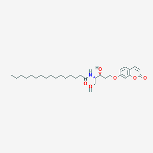 molecular formula C30H47NO6 B12403200 N-((2S,3R)-(+)-1,3-Dihydroxy-5-((2-oxo-2H-chromen-7-yl)oxy)pentan-2-yl)palmitamide 