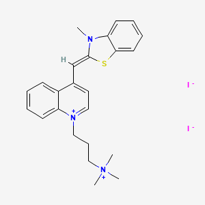 3-Methyl-2-([1-[3-(trimethylammonio)propyl]-4(1H)-quinolinylidene]methyl)-1,3-benzothiazol-3-ium diiodide